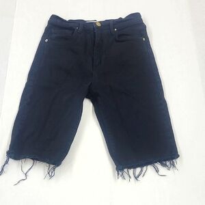 Frame Black Distressed Le Vintage Bermuda Denim Shorts Size 25